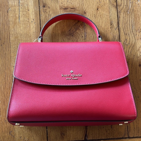 Kate Spade Darcy Top Handle Satchel NWT Bag Candied Cherry Red Crossbody Purse - Picture 2 of 15